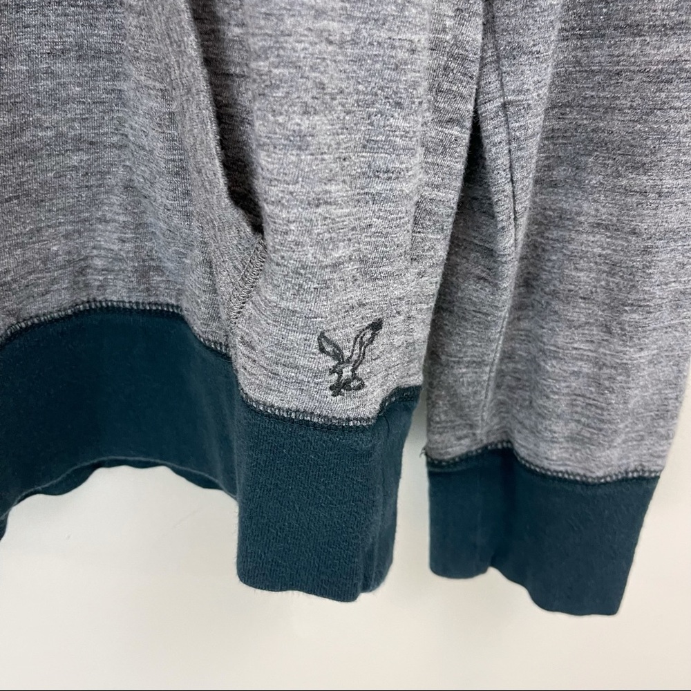 American Eagle Two Tone Color Block Hoodie Shirt Sweatshirt - Picture 5 of 6